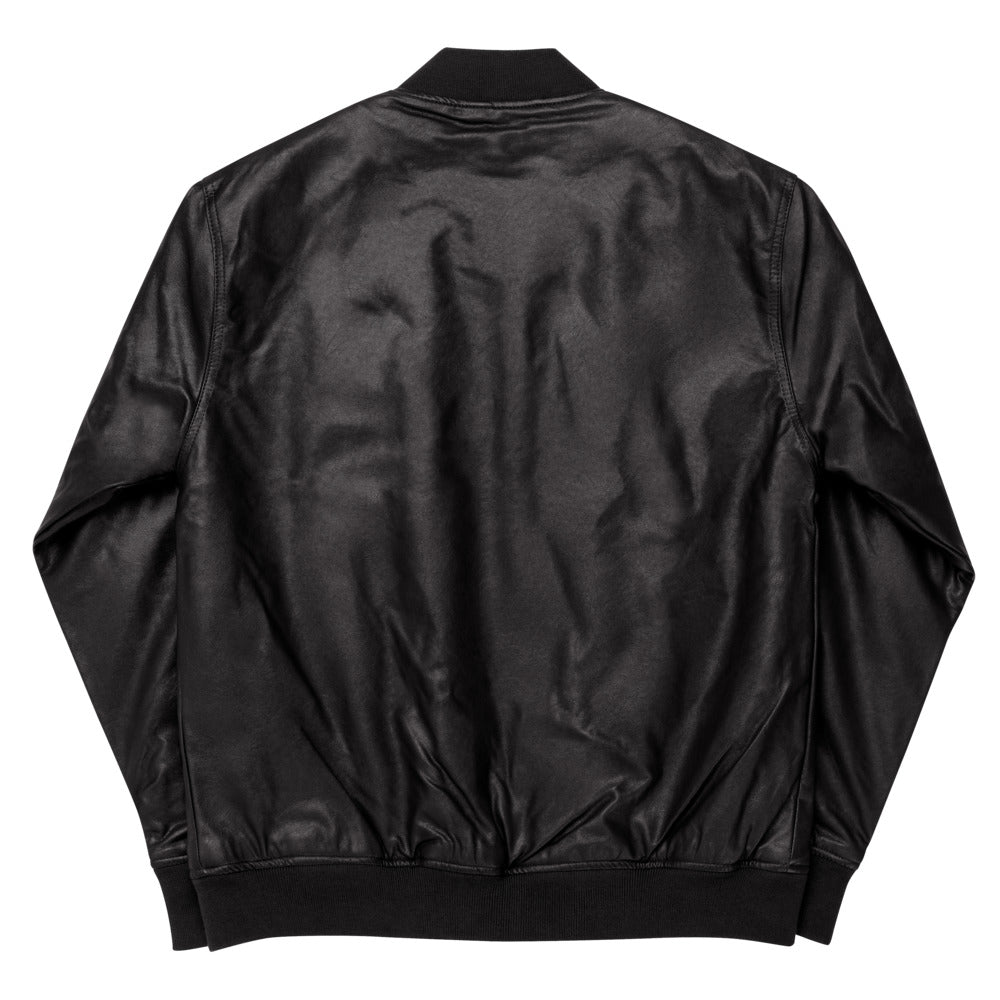 ''RR'' FAUX LEATHER BOMBER [stitched]