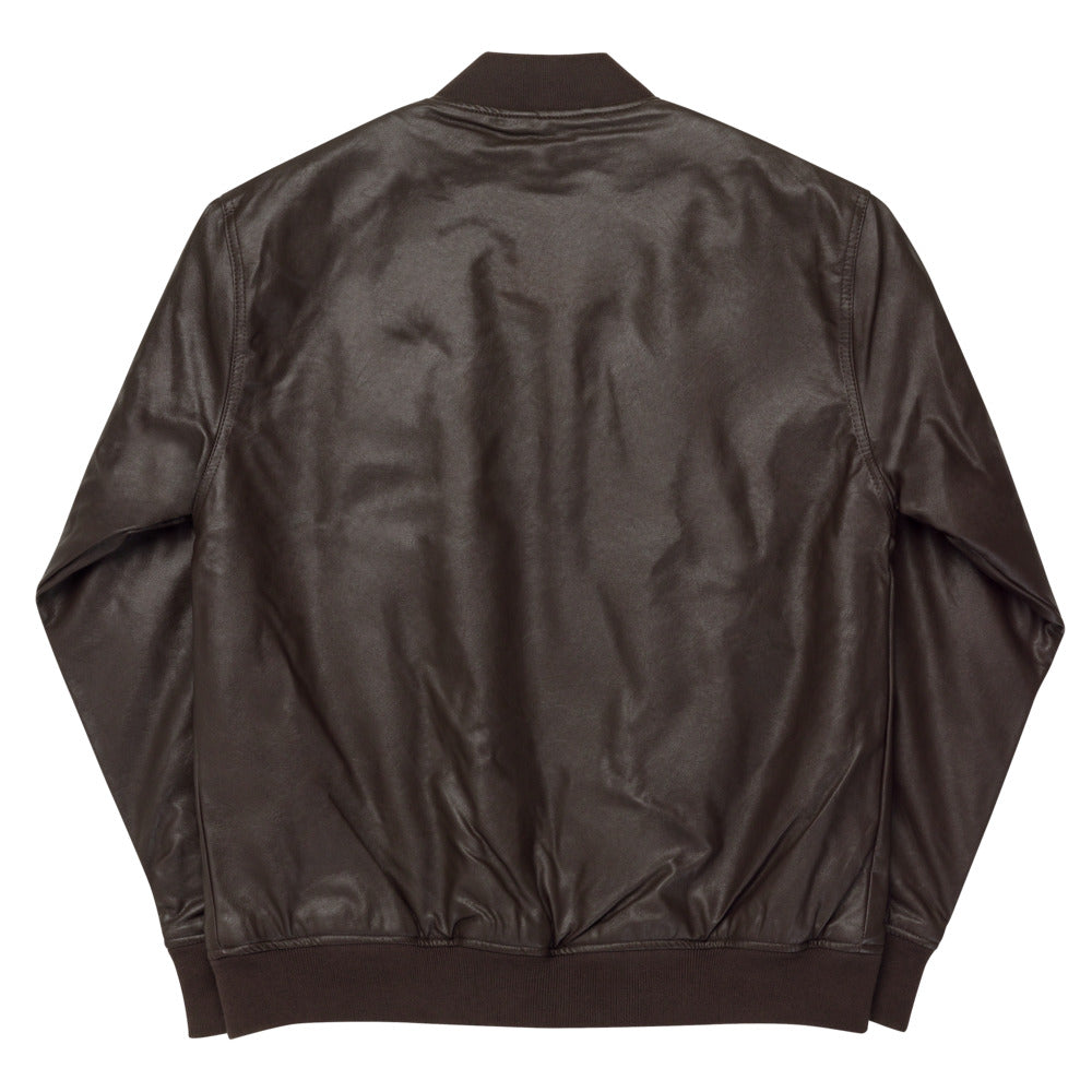 ''RR'' FAUX LEATHER BOMBER [stitched]