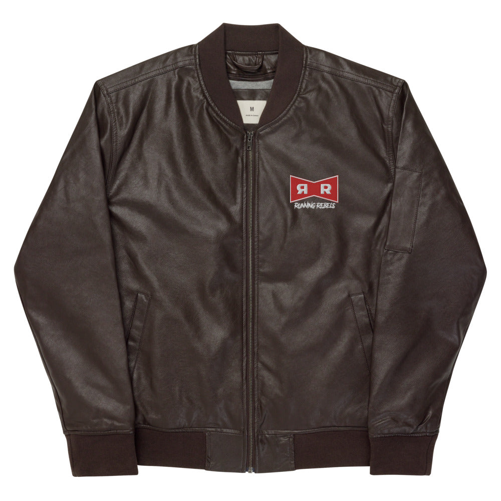 ''RR'' FAUX LEATHER BOMBER [stitched]